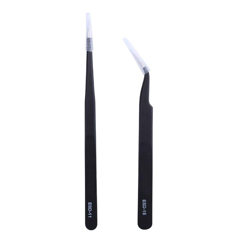 2 Pinces Précision pour Poser Extensions Cils et Strass