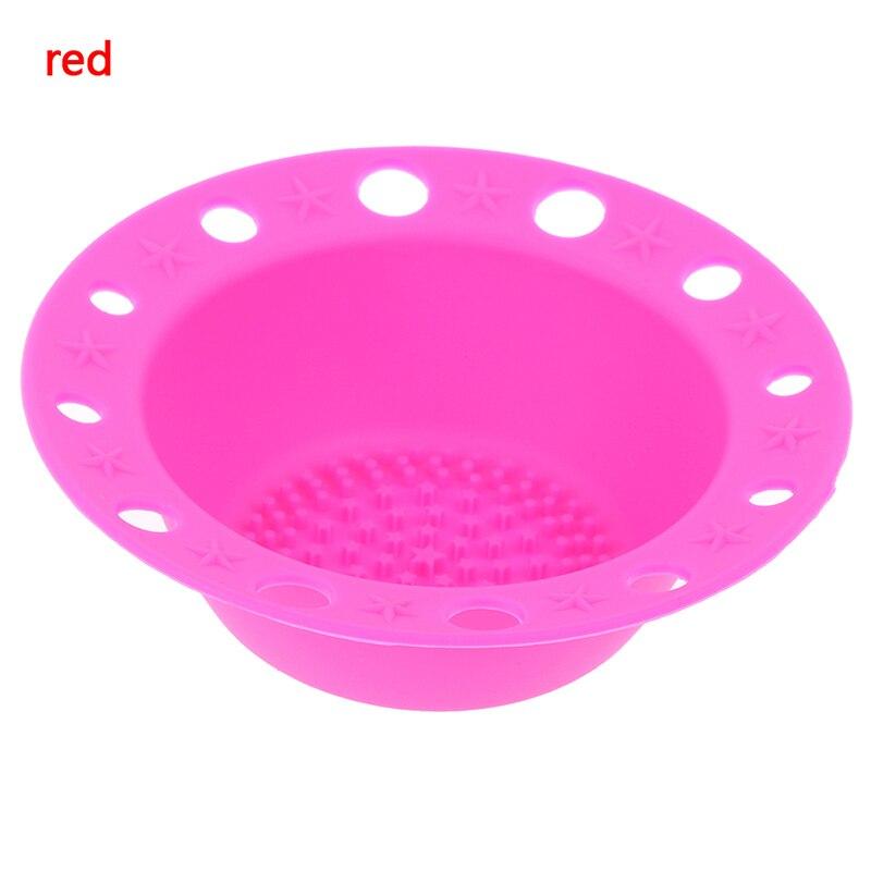 Egouttoir Bol Nettoyeur de Pinceaux à Maquillage Fushia