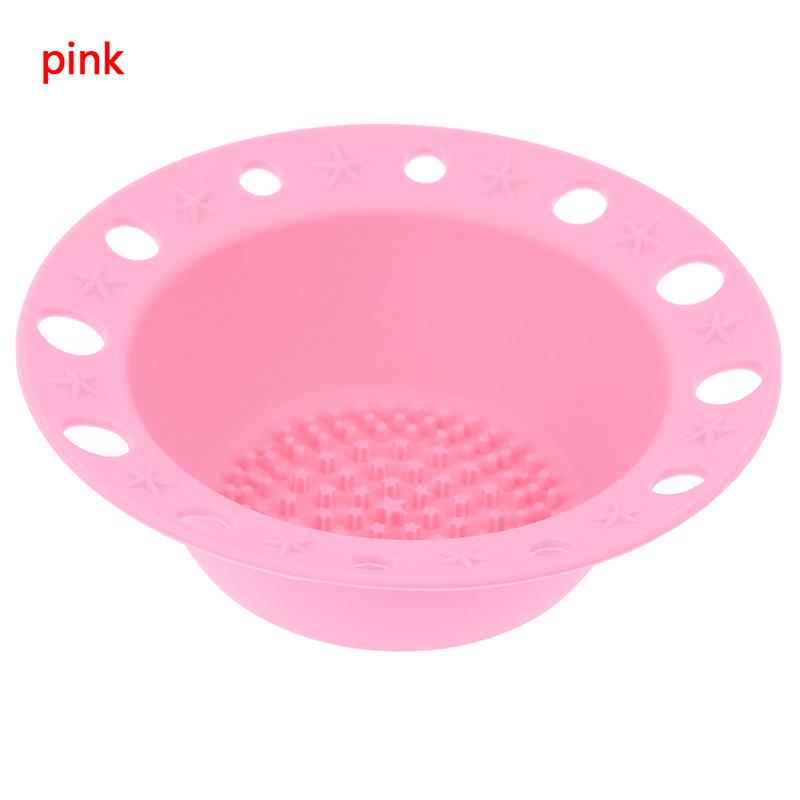 Egouttoir Bol Nettoyeur de Pinceaux à Maquillage Rose