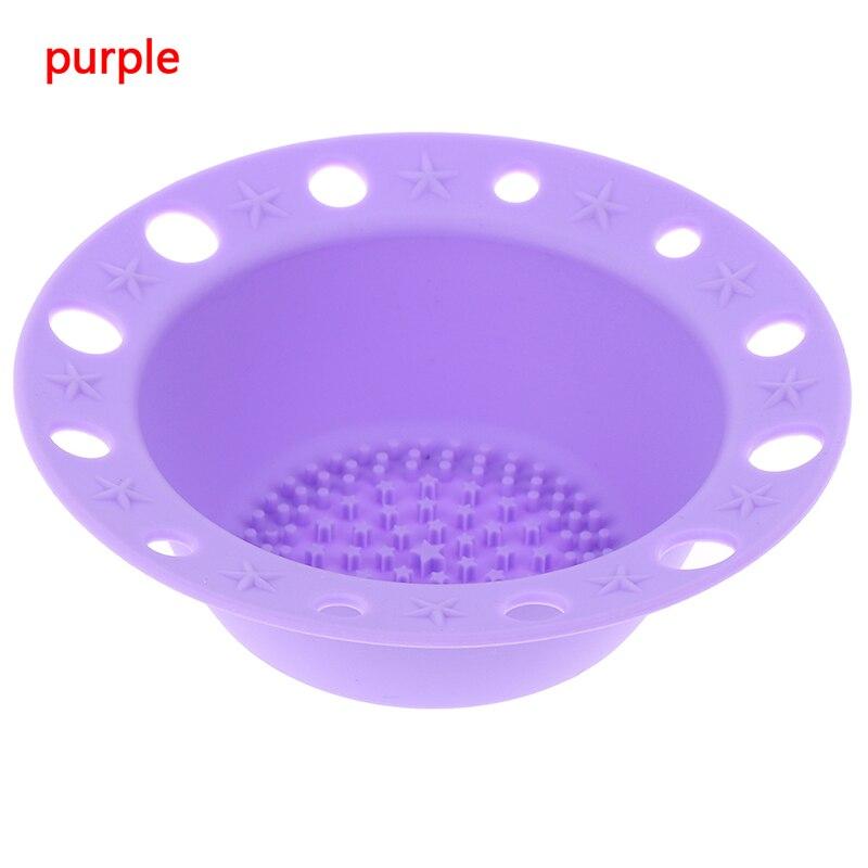 Egouttoir Bol Nettoyeur de Pinceaux à Maquillage Violet