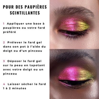 Fard à Paupières Gel Scintillant Duochrome Multichrome Changeant