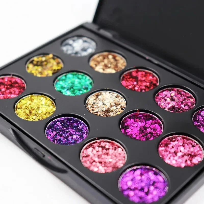 Palette Yeux Paillettes GLAMOROUS 15 Fards à Paupières