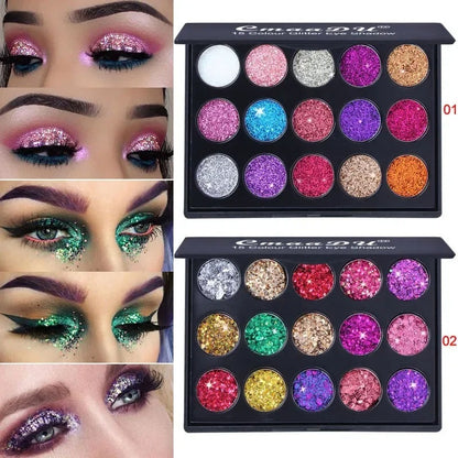 Palette Yeux Paillettes GLAMOROUS 15 Fards à Paupières