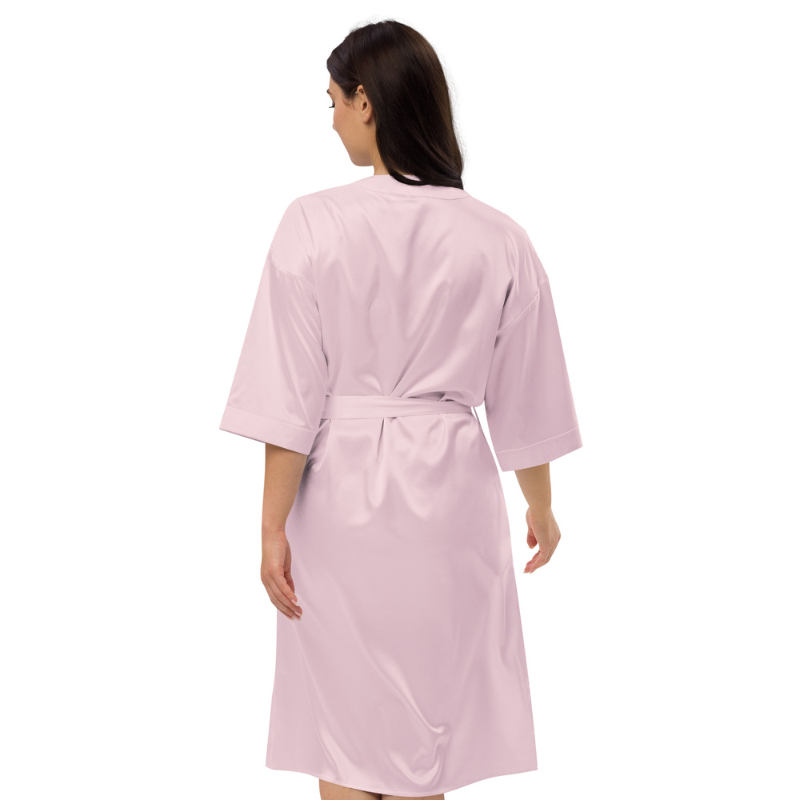 peignoir satin rose